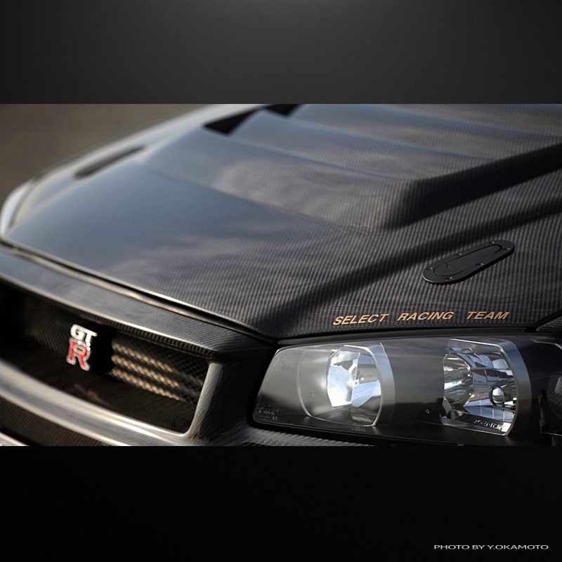 カーボンボンネットフード R34 GT-R - ウインドウを閉じる